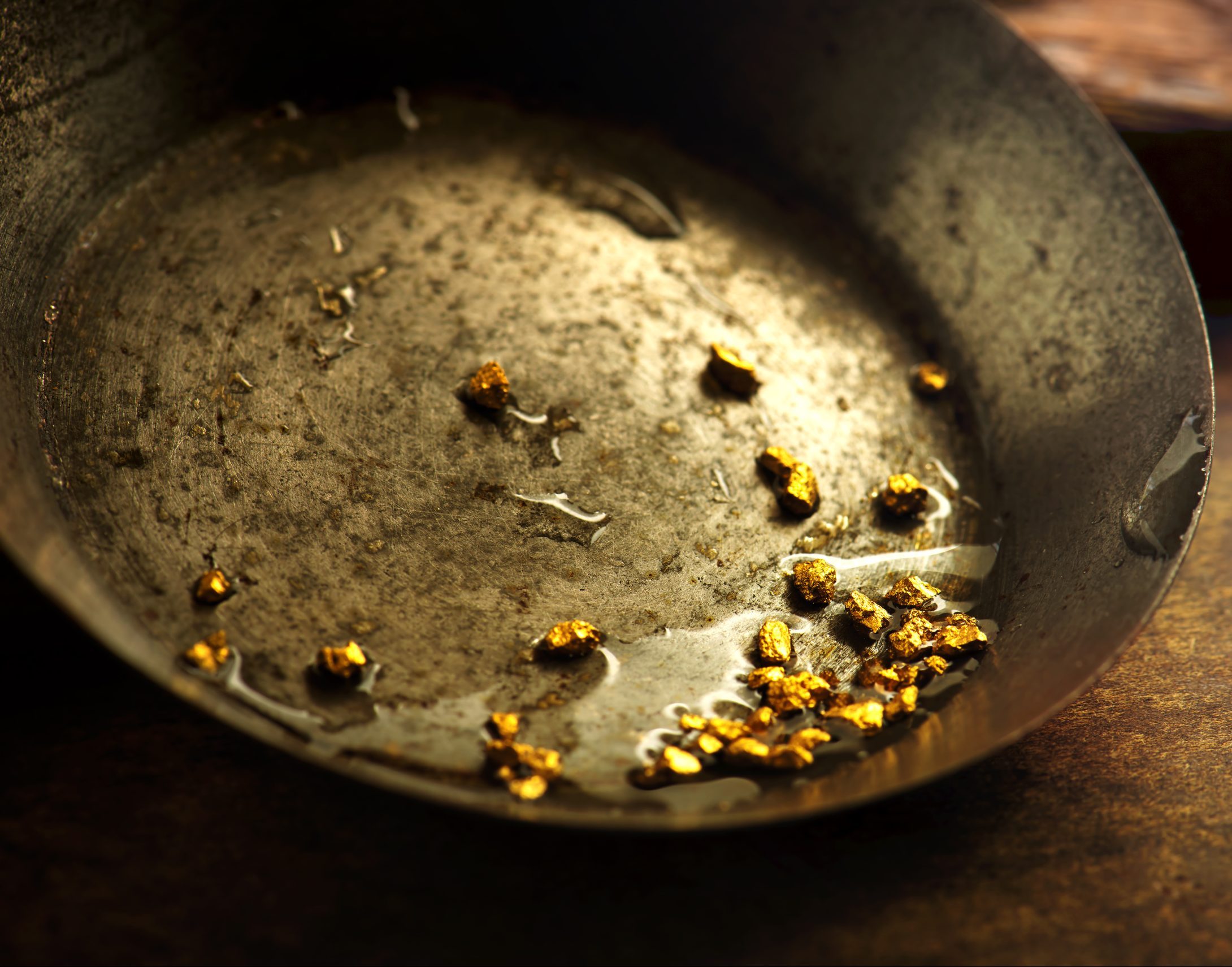 Finding,Gold.,Gold,Panning,Or,Digging.,Gold,On,Wash,Pan.